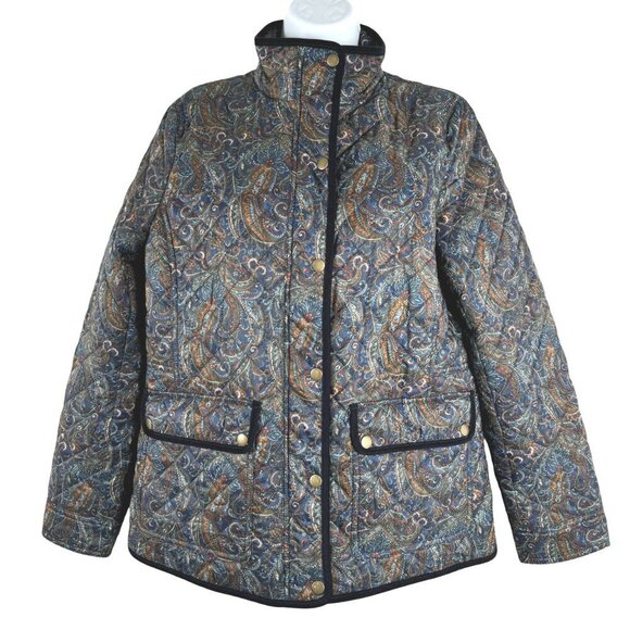 Talbots Paisley Quilted Jacket‎ Womens Medium Multicolored Polyester CJ-1848 - Picture 1 of 9